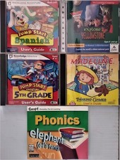 Lot Of 5 Learning PC Games Software For Kids: JumpStart, Phonics, Spanish