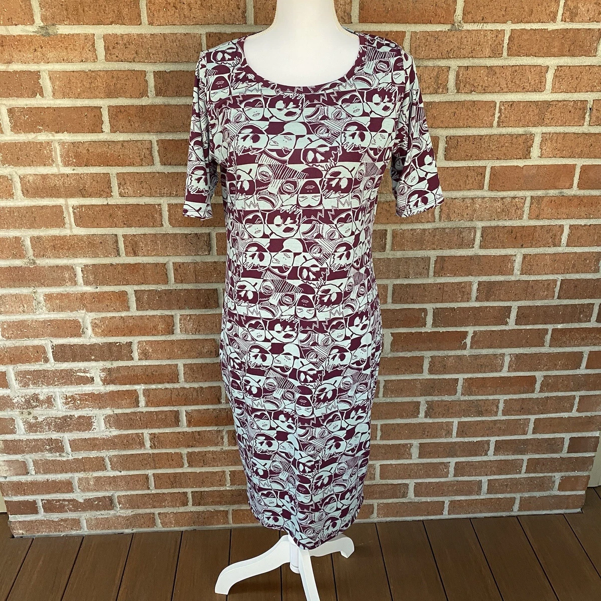 Lularoe Disney Villains Evil Queen Skulls Purple Julia Dress