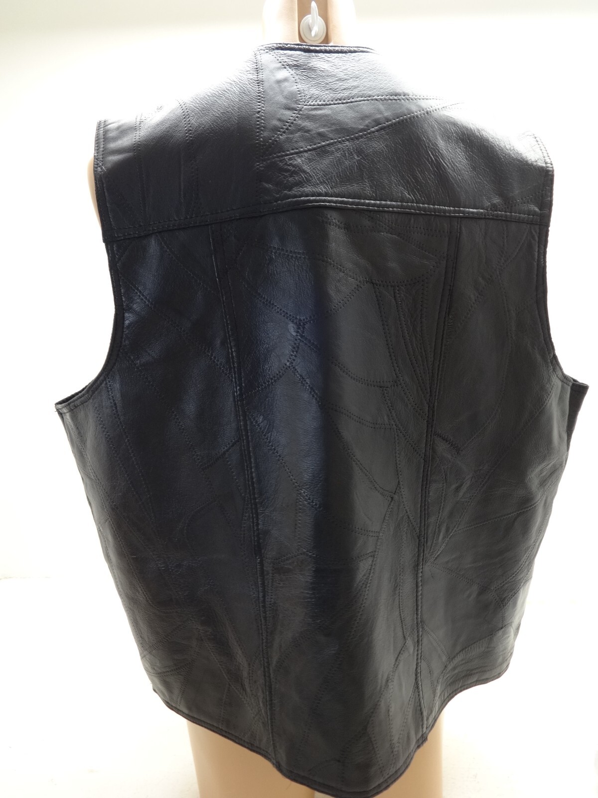 GENUINE LEATHER PATCHWORK Navarre Snap Button Ves… - image 3