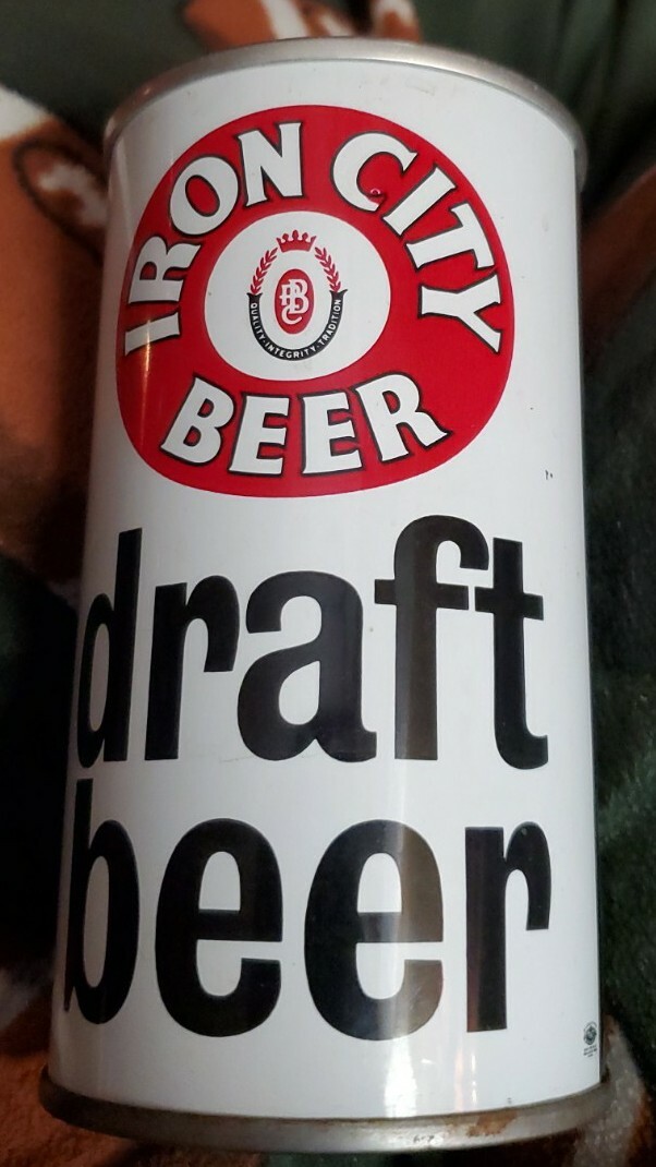 IRON CITY DRAFT BEER Steel CAN DRAFT BEER in BLACK Letters Pittsburgh