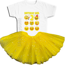 Emoji Party 2nd Birthday Yellow Tutu Outfit Personalized Name option