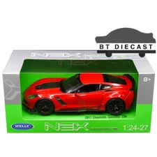 WELLY 2017 CHEVROLET CORVETTE Z06 1/24 DIECAST MODEL CAR RED 24085