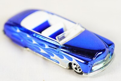 2003 Mattel Hot Wheels 49 Merc Hot Rod Flames Blue Metallic Flake