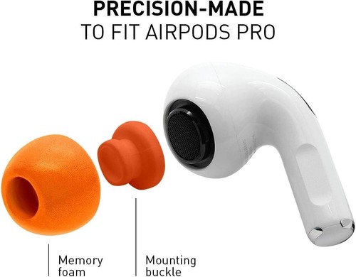 Memory Foam Ear Tips for AirPods Pro 1st & 2nd Gen Assorted S/M/L Orange - Picture 6 of 10