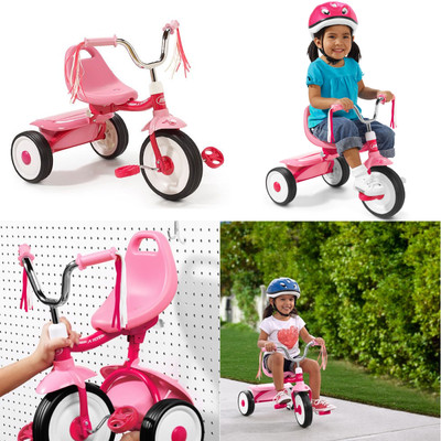pink folding trike