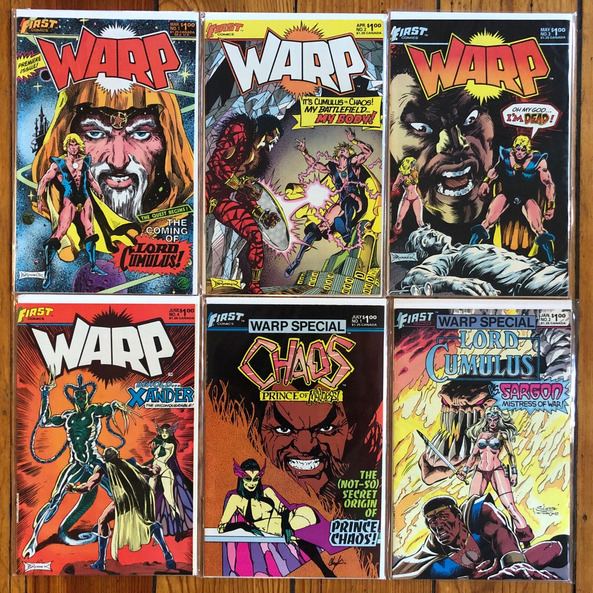 Warp #1 2 3 4 & Chaos Special 1-2 First Comics 1983 Gillis Brunner