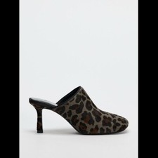 ZARA ANIMAL PRINT LEATHER MULES - BRAND NEW WITH TAG - SIZE 6.5 or 37