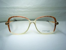 Jacques Fath luxury eyeglasses Gold plated scallop oval women frames NOS vintage