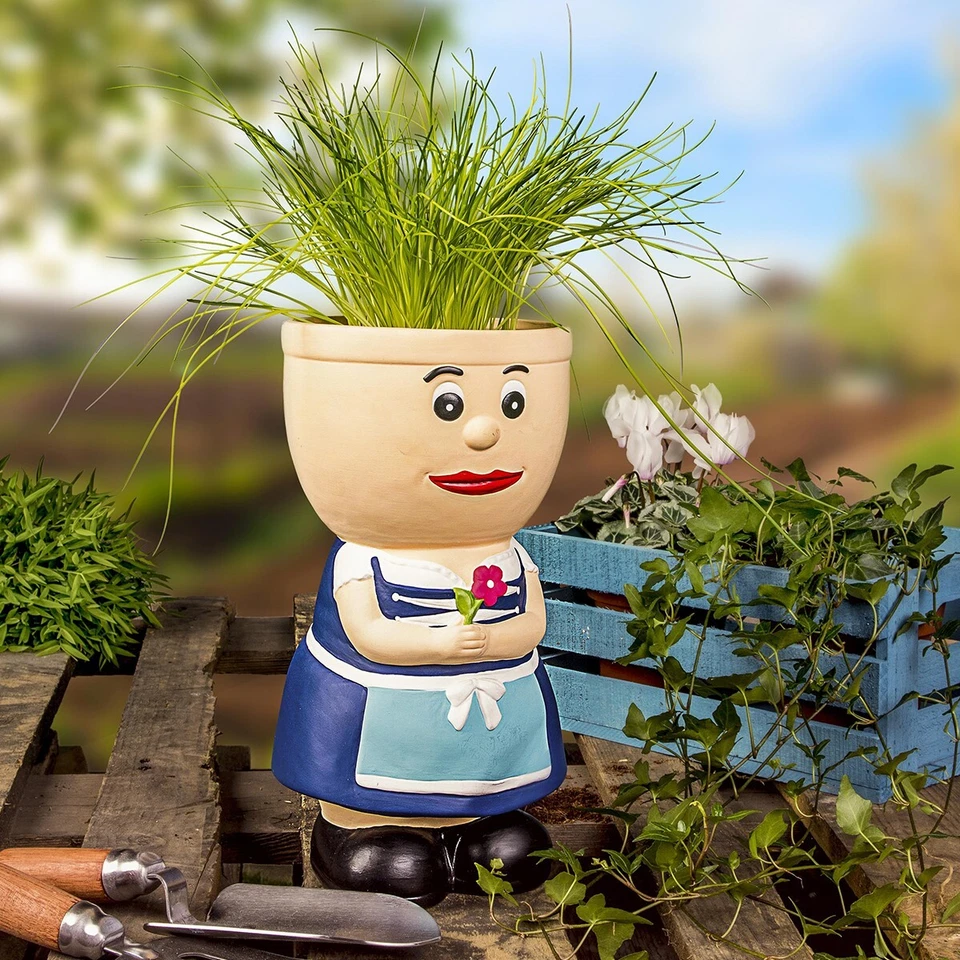 Blumentopf Figur Resi aus Keramik Kräutertopf Übertopf für Blumen Pflanztopf - Bild 3 von 3