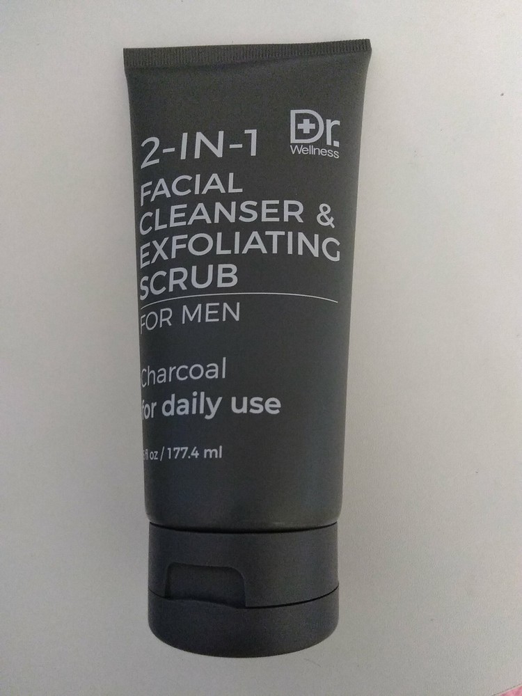 Dr.Wellness 2-IN-1 Facial cleanser & Exfoliating Scrub for Men Charcoal 6fl oz🎁