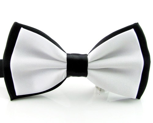Men Satin Black Pre-tied Bowtie Adjustable Wedding Party Formal Business Bow Tie - Picture 3 of 20