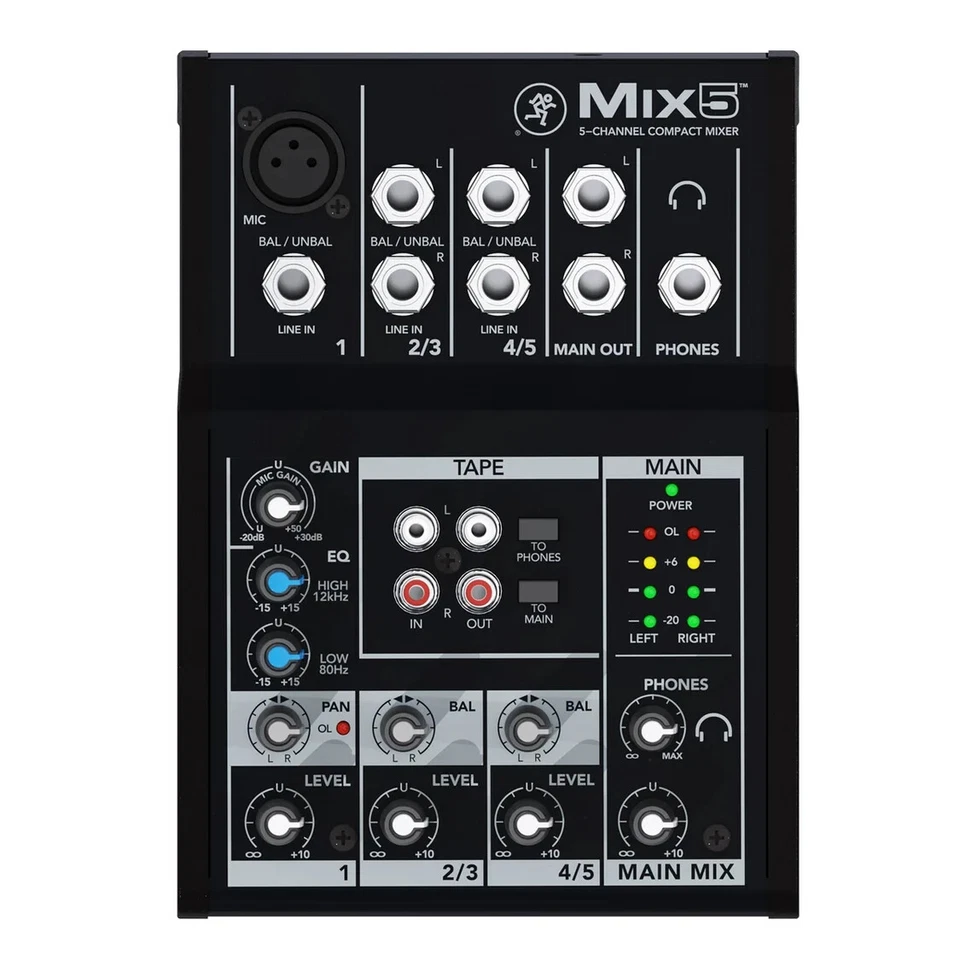 Mackie Mix5 5 Channel Non Powered Compact Mixer - Image 4 of 4
