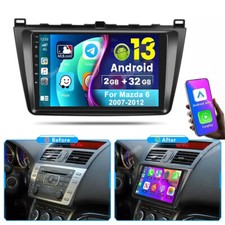 2 32GB Android 13 Car Radio For Mazda 6 2007-2012 Stereo GPS Navi WiFi Player BT