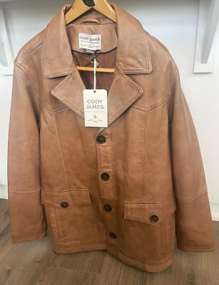 New Cody James Mens Jacket Size M Brown Leather Western Jacket NWT