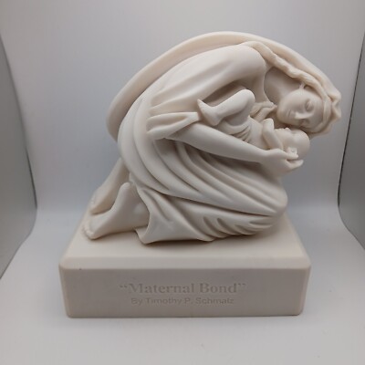 Timothy P. Schmalz Mother & Child Baby Marble Statue  Maternal Bond'' 1999 Signed