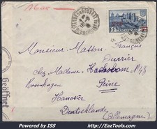 FRANCE N° 490 SEUL SUR LETTRE POUR HANOVRE DU 16/08/1941 + CENSURE ALLEMANDE