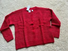 NWT NEW GAP Kids button down knitted jacket long sleeves S SMALL 6 7 dark red