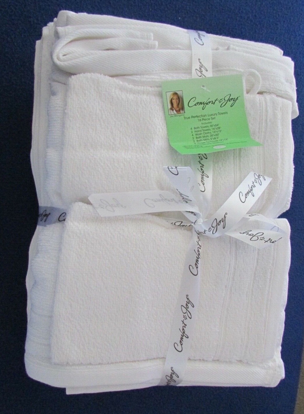 Joy Mangano Comfort JOY 16-PC True Perfection Luxury Cosmetic Resistant Towels Popularne duże okazje