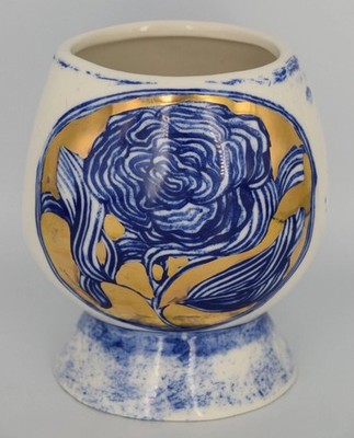 Ruan Hoffmann Anthropologie Blue White Gold Hardin Plantes Vase