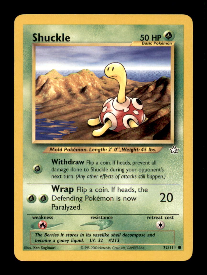 Shuckle 72/111 Neo Genesis Pokemon Unlimited NM