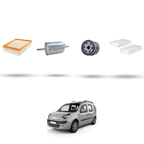 Hoffcar Set Service - 4 Filter Kompatibel Mit Renault Kangoo II 1.6 8V 64Kw D-image