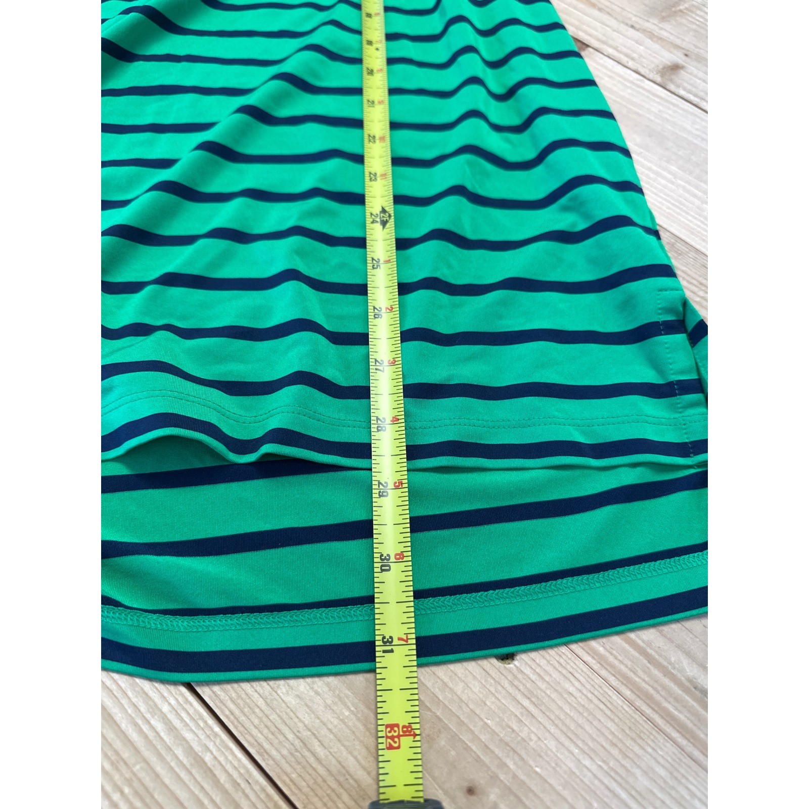 RLX Ralph Lauren Men Green Navy Stripe Golf Polo Shirt Size M Polyester thumbnail 5