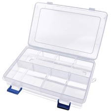 Xiaoyztan Clear Plastic Organizer, 8 Grids with Adjustable Dividers,