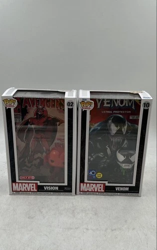 Funko Pop! Marvel Comic Cover Venom Vision Vinyl Figures In Box Lot Of 2