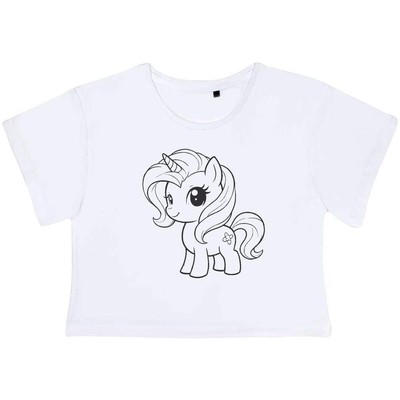 ''Magical Pony'' Damen Baumwolle Crop Tops (CO051127)