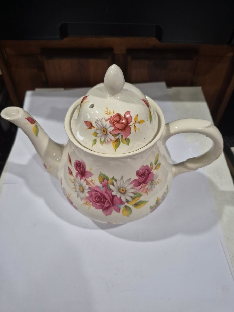 Arthur Wood & Co England Staffordshire Teapot Porcelain Floral