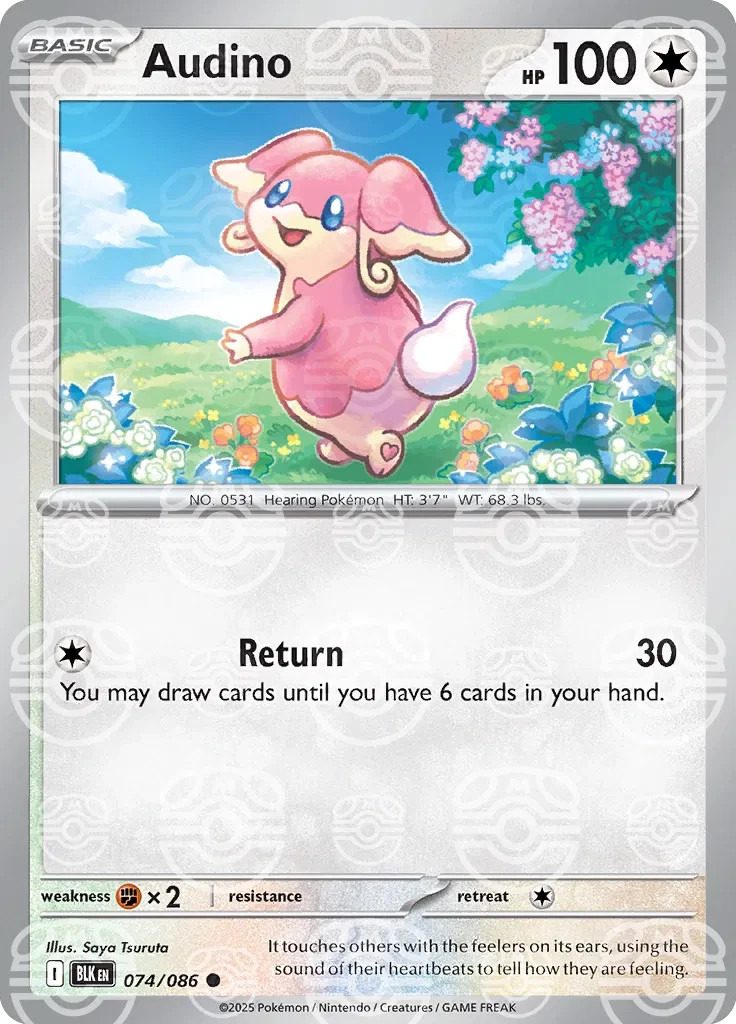 Audino 074/086 [Master Ball] Reverse Holo - Black Bolt Pokemon