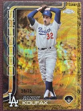 Sandy Koufax 2025 Topps Gilded Collection Chrome Gold Wave /75 LA Dodgers