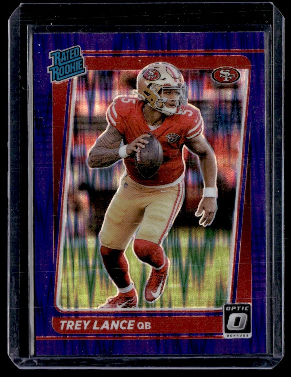 2021 Panini Donruss Optic Rated Rookie Purple Shock Trey Lance #203