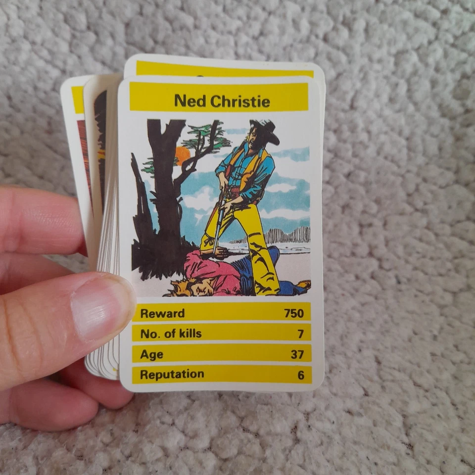 Vintage 1979 Western Gunfighters Top Trumps Card Game Full 32 Card Set RARE - Image 4 of 4