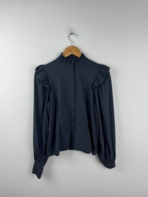 Jane Lushka Womens Blouse Shirt Size S Grey