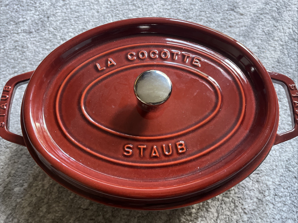Staub La Cocotte #29 - 4 Qt. Oval Red Enamel Cast Iron Pot/Dutch