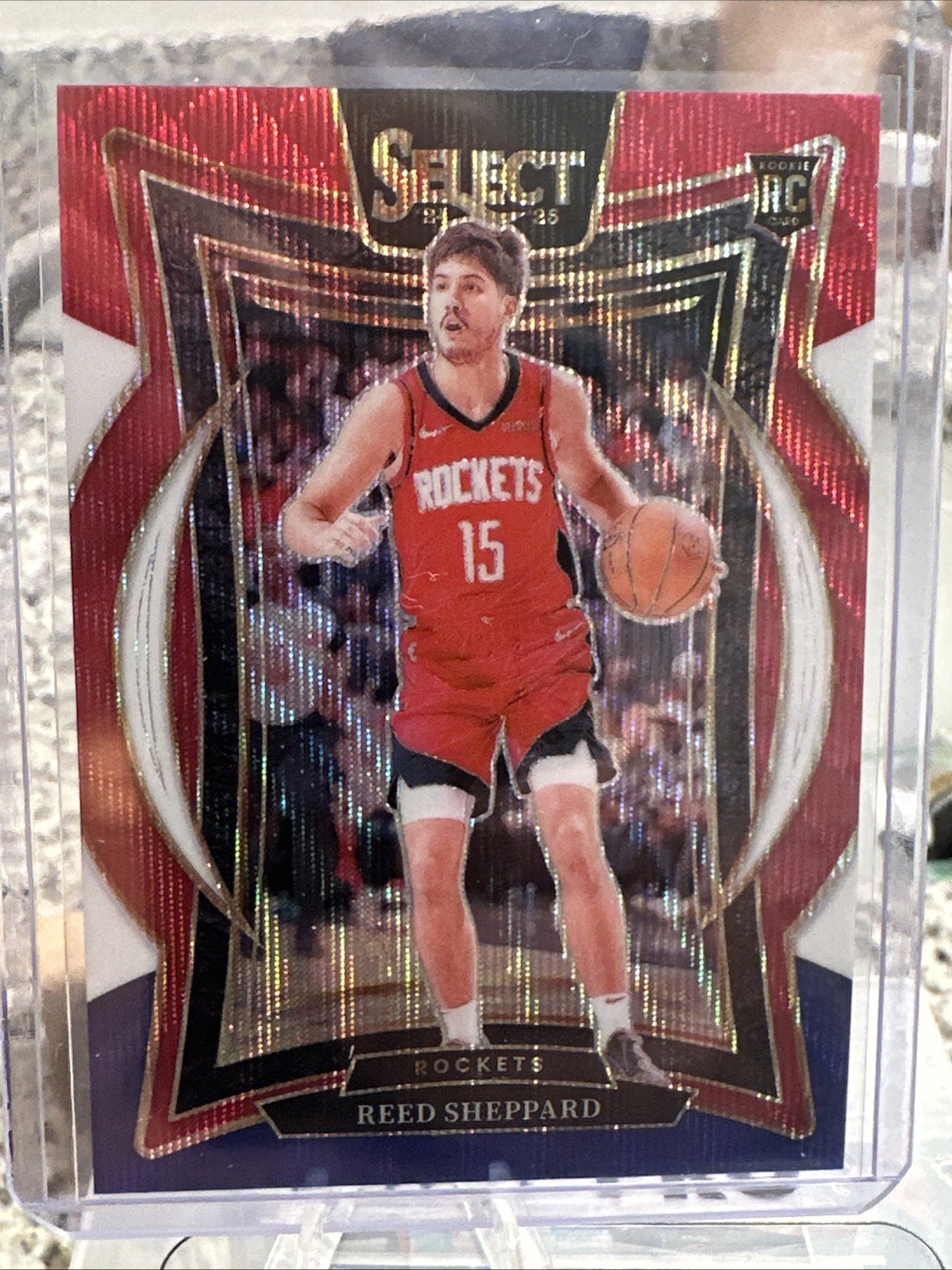 2024-25 Panini Select- Concourse Tri-Color Prizm Reed Sheppard No.68 (RC) RWB