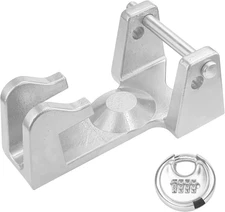 Gooseneck Trailer Lock Silver w/ key lock for RVs Livestock Haulers Trailers
