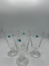 Tiffany & Co. Clear Rock Cut Crystal Glass Goblet --Set of 4