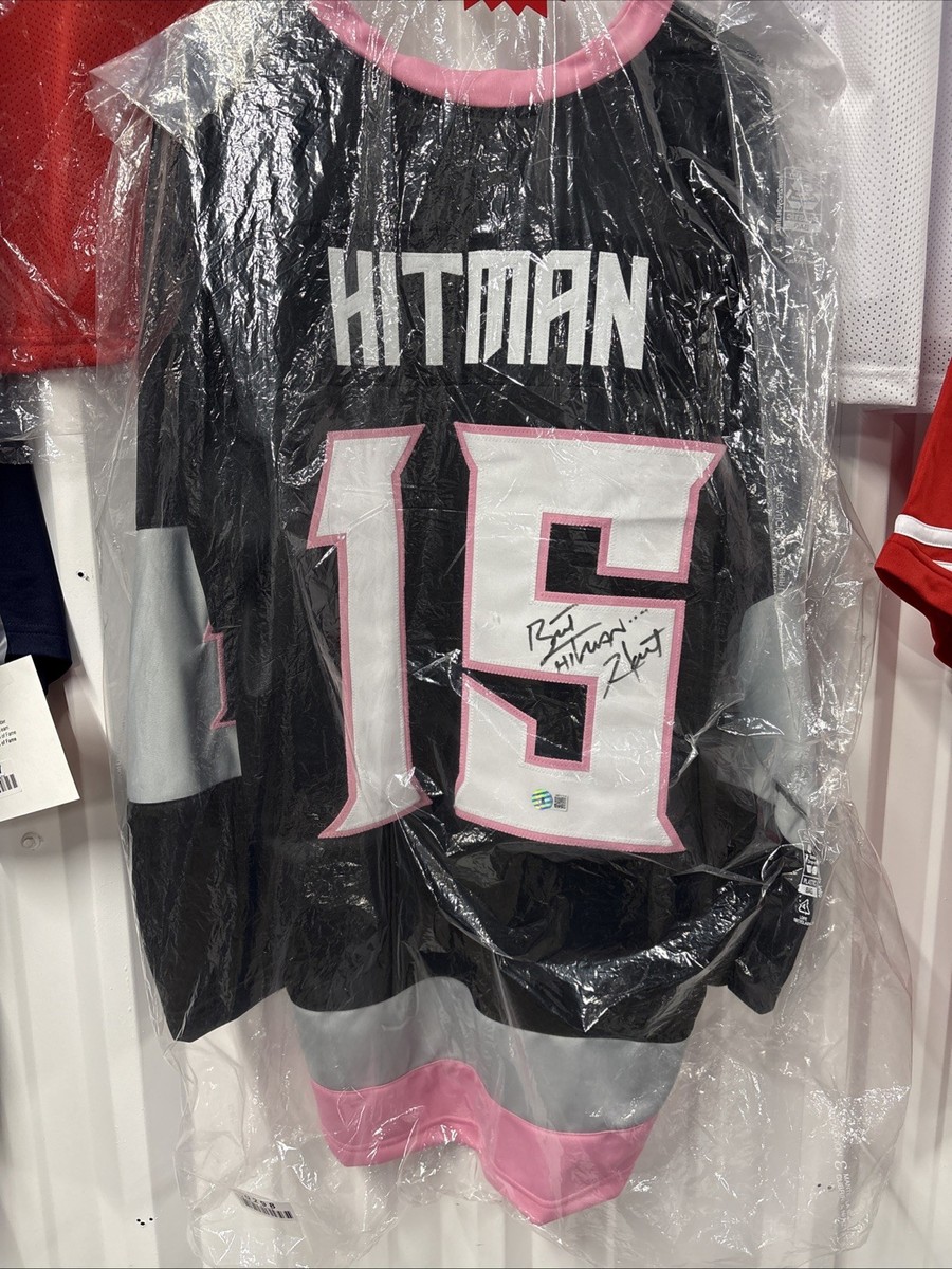 SIGNED BRET HITMAN HART CALGARY JERSEY w/ Beckett COA AUTO HITMEN