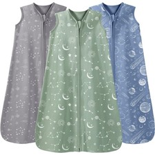 Baby Sleep Sack 6-12 Months 3 Pack 100 Cotton Lightweight 0.5 TOG Wearable B...