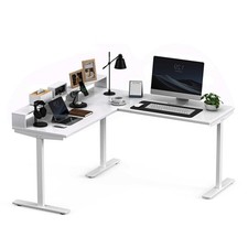 L-Form Schreibtisch Elektrisch Höhenverstellbar Doppelmotor Sitz Steh Tisch 160