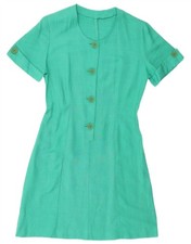 VINTAGE Womens Sheath Dress UK 12 Medium Green BK04