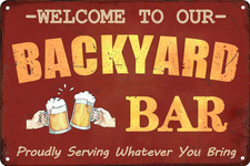 Funny Bar Signs and Decor Outdoor Patio Sign Pool Deck Decor Accessories Man Cav