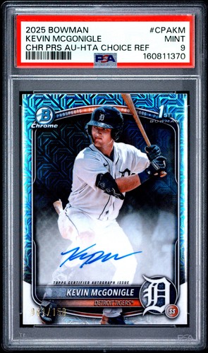 2025 BOWMAN CHROME PROSPECT AUTO #CPAKM KEVIN MCGONIGLE 61/150 PSA 9