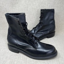 VTG Chippewa 29359 Combat Work Boots Men 10.5 C Black Leather Vibram USA Made