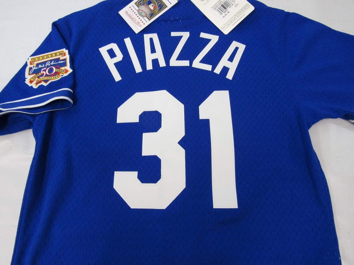 1997 Mike Piazza #31 LA Dodgers Mens Mitchell & Ness Authentic BP