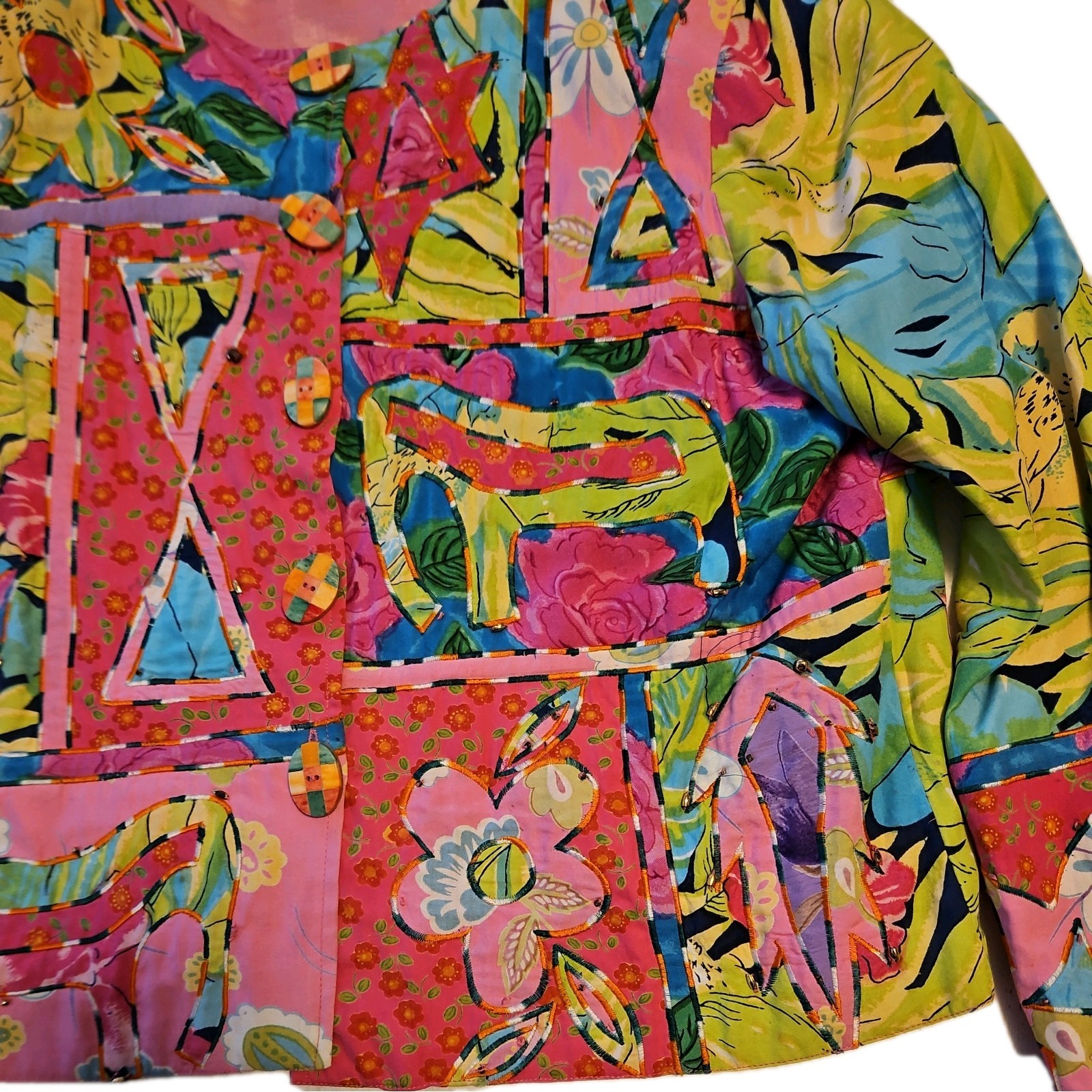 Sandy Starkman Patchwork Jacket Coat Wearable Art… - image 4