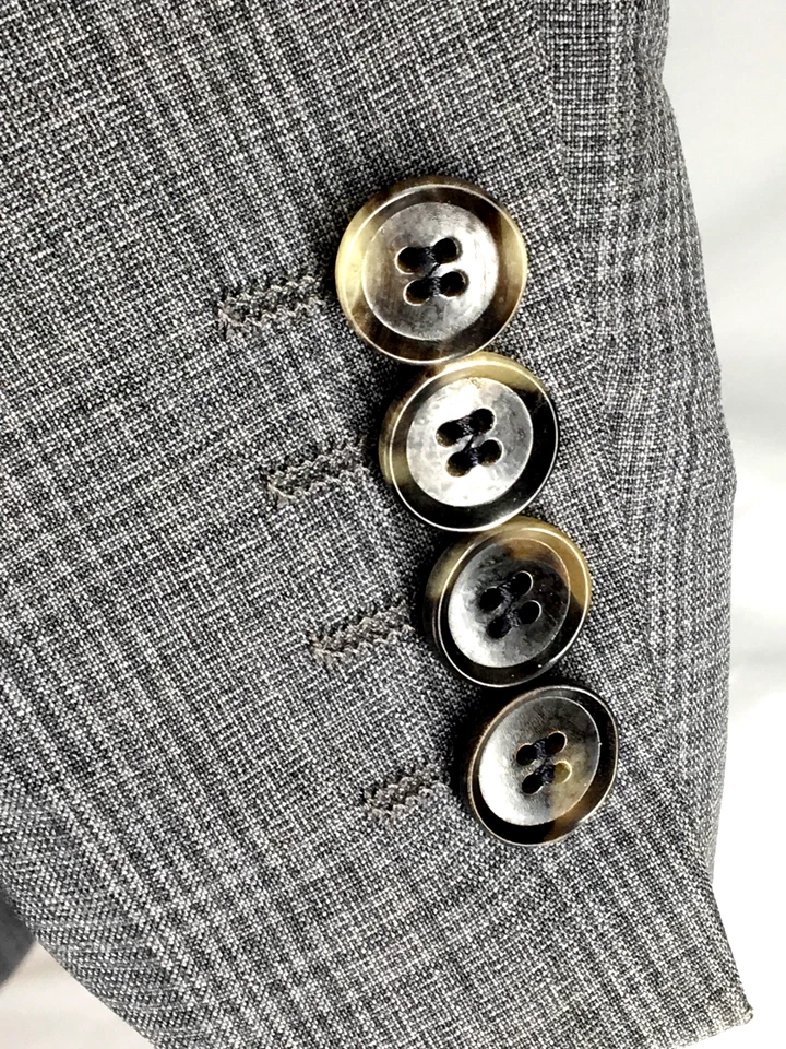 42L Hugo Boss Pasolini Movie Mens 2 Bttn 100% Wool Suit Pencil Gray Pants 34 - Image 3 of 4