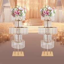 2PCS 5-Tier Crystal Flower Stand Multi-layer Plant Display Rack For Home Decor